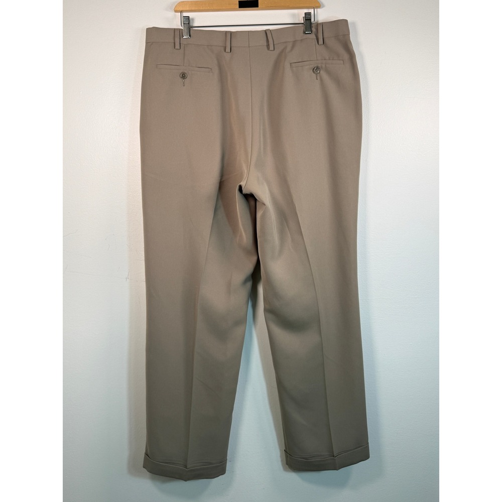 Lauren Ralph Lauren Mens Pleated Dress Pants 40x31 Taupe Tan Cuffed Trousers - Picture 3 of 7